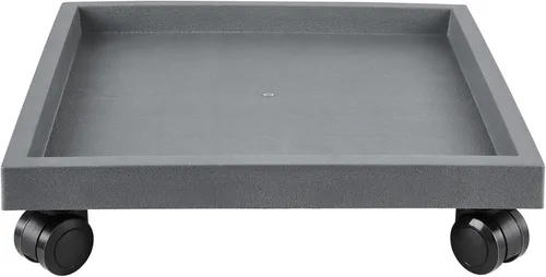 Plato cuadrado de 15.3 pulgadas con ruedas, soporte de maceta con ruedas resistente para plantas en maceta, bandeja de base de rodillo con ruedas,
