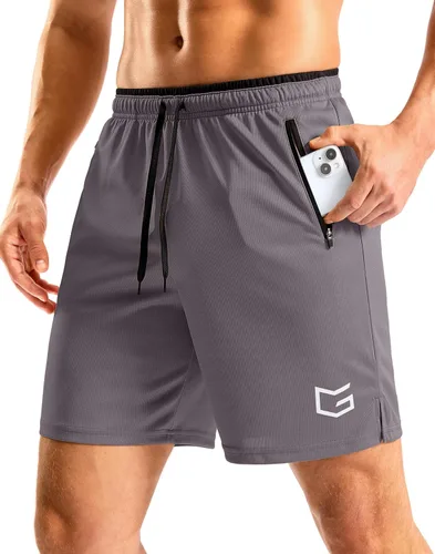Miniatura 17 de G Gradual Pantalones cortos de correr para hombre con bolsillos con cremallera, secado rápido, gimnasio, atletismo, entrenamiento, pantalones cortos