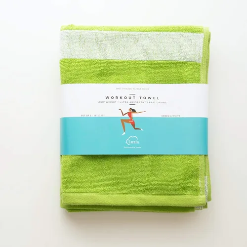 Miniatura 10 de Luzia Toalla de entrenamiento a rayas para sudor (paquete de 2) – 100% algodón turco de alta calidad – ligera y súper absorbente para ejercicio