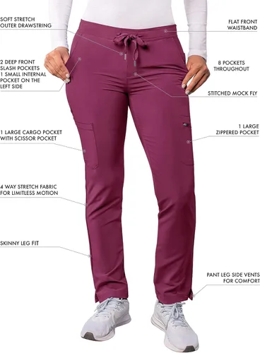 Miniatura 3 de Pantalones Adar Addition Scrubs, ropa quirúrgica, ajustados, con cordón, estilo cargo, para mujer