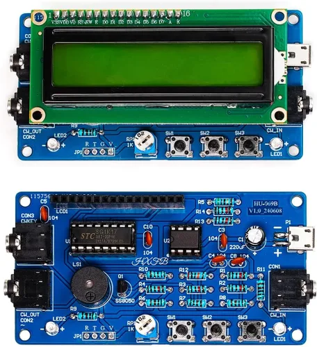 Miniatura 4 de Kit de práctica de soldadura de entrenamiento de código morse, kit completo de proyecto de soldadura con componentes, PCB y gabinete, perfecto