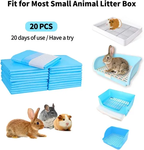 Miniatura 2 de Amakunft Almohadillas para orinar de conejo, inodoro para mascotas, almohadillas de entrenamiento para ir al baño, pañal desechable súper absorbente
