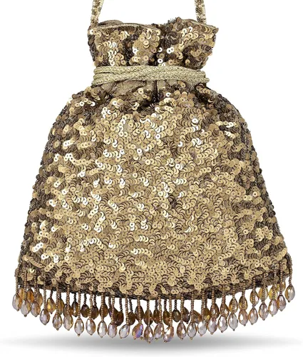 Miniatura 6 de Aheli Indian Potli - Bolsas de noche para mujer, estilo étnico, con cordón