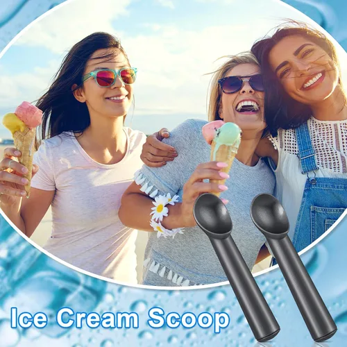 Miniatura 7 de Suclain Cuchara de helado de 3 piezas de 7 pulgadas, antiadherente, anticongelante, con mango cómodo, diseño de aleación de aluminio, cuchara