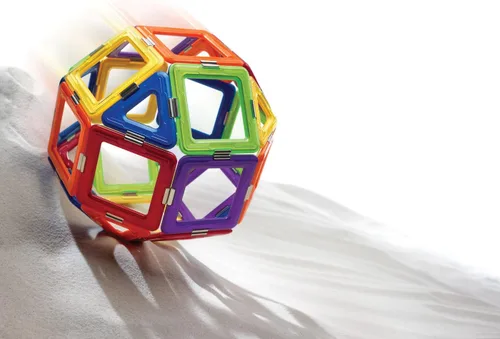 Miniatura 5 de GeoSmart GeoSphere - Juego de construcción GeoMagnetic STEM de 31 piezas con spinner