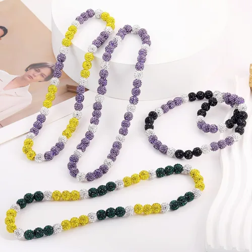 Miniatura 6 de Collar de Cadena de Béisbol con Perlas para Hombres, Regalos de Collar de Béisbol de la Colección Bling Ice para Niños, Collar de Accesorios