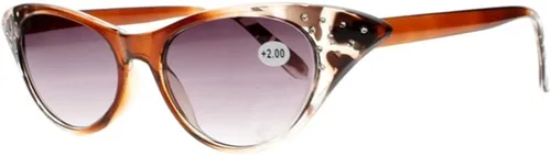 Miniatura 7 de Mujeres Cat Eye Diseñador Diamantes de imitación Protección UV Lente Tintado Lectores Sol Gafas de Lectura +1.00~+4.00