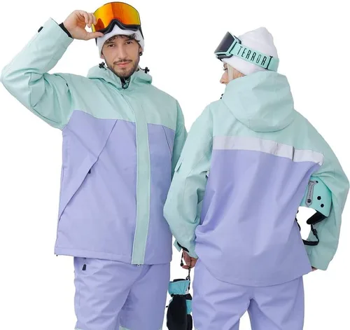 Miniatura 7 de SNOWVERB Impermeable para hombre y mujer, resistente al viento, con capucha, aislante, unisex, para esquí, snowboard