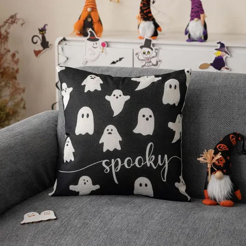Miniatura 3 de Funda de almohada de Halloween de 12 x 20 pulgadas, diseño de fantasma, acuarela, para Halloween, decoración de almohadas lumbares para exteriores