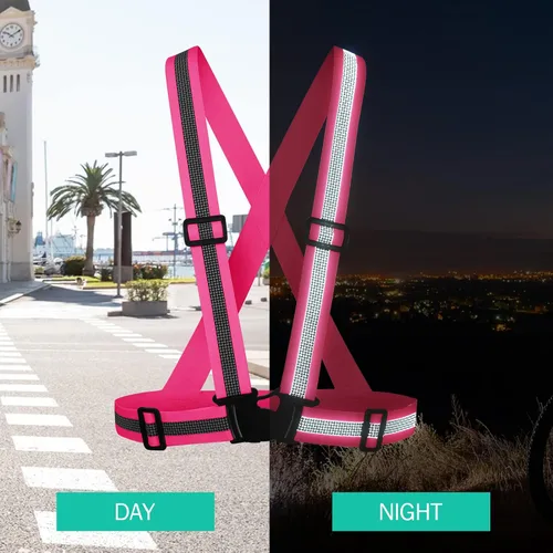 Miniatura 3 de Chaleco reflectante para correr, correas reflectantes, chaleco de seguridad de alta visibilidad para correr de noche, ciclismo, motocicleta, chaleco