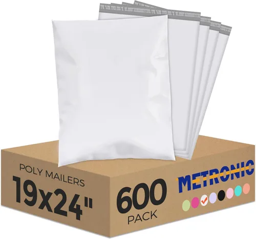 Miniatura 15 de Metronic Sobres de polietileno grandes de 24 x 24 pulgadas, 100 unidades, bolsas de envío adhesivas fuertes para ropa, sobres impermeables para Lila