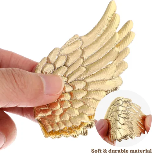 Miniatura 5 de NUOBESTY Parches de alas de ángel para manualidades, accesorios para el cabello, 12 unidades (dorado)