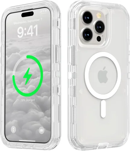 Miniatura 52 de Follaroma para iPhone 17 Pro Max, Funda Compatible con MagSafe, Funda Magnética Transparente de Doble Capa, Funda Resistente Anti-Caída y a Prueba