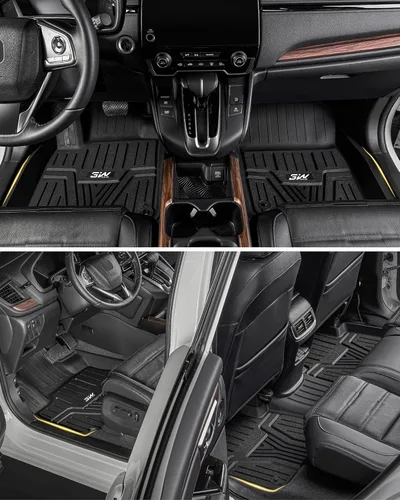 Miniatura 2 de 3W - Tapetes para Honda CR-V 2017-2022 (incluye híbrido) TPE, ajuste personalizado para todo tipo de clima, juego completo de tapetes para coche