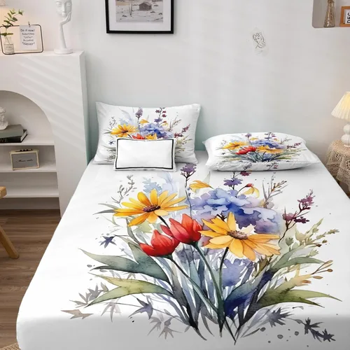 Miniatura 2 de Wildflower Sheets - Juego de sábanas de 3 piezas para plantas florales, sábanas y fundas de almohada estampadas - Sábana bajera ajustable