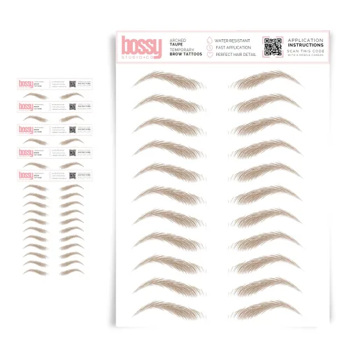 Miniatura 10 de 5 paquetes de tatuajes temporales para cejas, adhesivos impermeables para cejas, tatuajes falsos para el cabello tipo pelar de transferencia