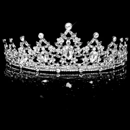 Miniatura 4 de SuPoo Tiaras de Corona de Plata para Mujeres, Tiaras de Cumpleaños, Coronas de Cristal para Mujeres, Tiara de Reina, Diadema de Rhinestone