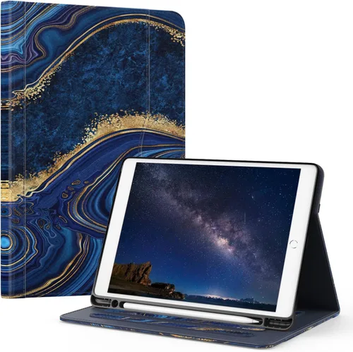Miniatura 22 de OKP Funda para iPad de 9ª generación 2021/8ª generación 2020/7ª generación 2019 de 10.2 pulgadas, funda con visión multiángulo, cuero PU con soporte