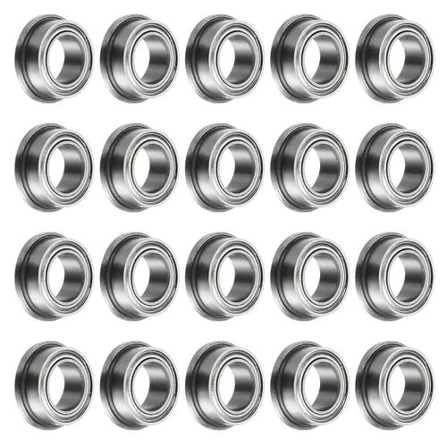 uxcell Rodamiento de bolas con brida FR156ZZ, 20 rodamientos de brida ABEC1 de doble blindaje de acero cromado de 3/16" x 5/16" x 1/8"