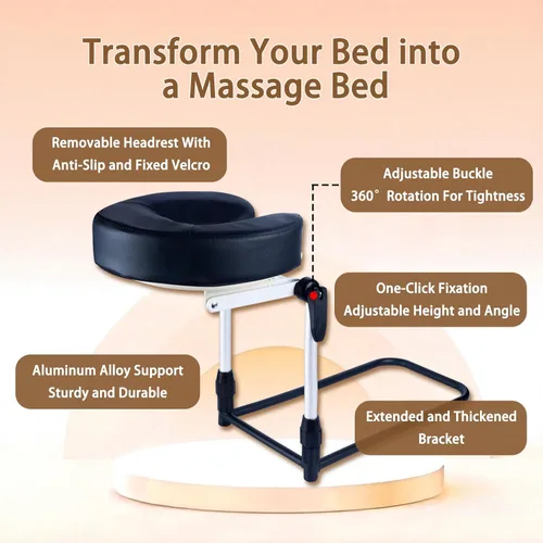 Miniatura 6 de Reposacabezas de masaje para cama en casa, almohada ajustable para cama, almohada boca abajo después de cirugía ocular, almohada de masaje portátil