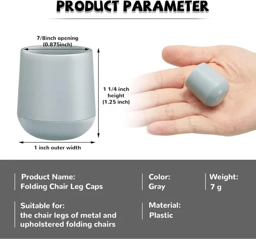 Miniatura 2 de Jetec Tapas plegables para patas de silla de 7/8 pulgadas, tapas de plástico resistentes para patas de silla, tapas de goma que no dañan las patas