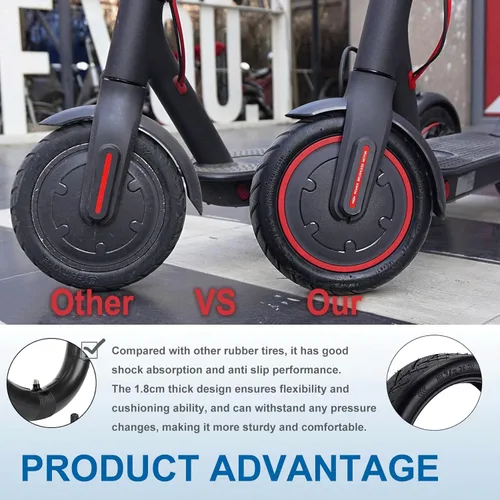 Miniatura 4 de Tubo interior de repuesto de 8.5x2.0 50/75-6.1 Tubo resistente para Gotrax GXL V2 XR Apex XR Xiaomi M365 Pro 2 Hiboy S2 Scooter eléctrico, 8.5 Negro