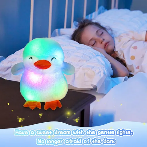Miniatura 3 de Glow Guards - Pingüino de peluche con iluminación, para acurrucarse, suave, con luces ledes nocturnas y brillante, para cumpleaños, Día del Niño