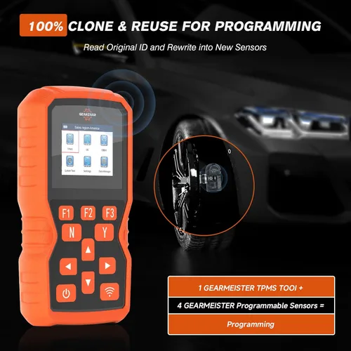 Miniatura 2 de Herramienta de programación TPMS, juego de herramienta de aprendizaje del sistema de monitoreo de presión de neumáticos con 4 sensores programables