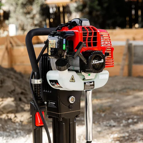 Miniatura 5 de XtremepowerUS 52cc Colocador de postes T impulsado por gasolina Taladro de postes de valla Motor de 2 tiempos con certificación EPA y estuche