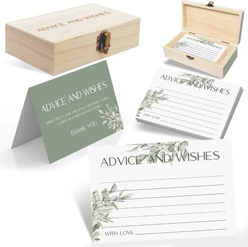 Miniatura 13 de Consejos y deseos para el señor y la señora – 60 mensajes florales de boda con caja de almacenamiento – Juego de deseos románticos para matrimonio