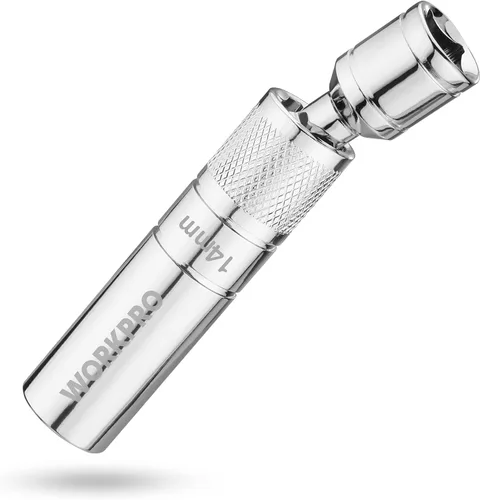 Miniatura 10 de WORKPRO Enchufe magnético para bujías de 5/8 pulgadas con diseño magnético, enchufe giratorio de pared delgada para bujías, unidad de 3/8 pulgadas x