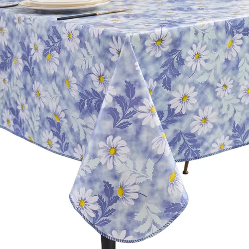 Miniatura 23 de Pioggia Mantel de vinilo con parte trasera de franela, impermeable, a prueba de aceite, mantel de PVC, cubierta de mesa de plástico lavable a prueba