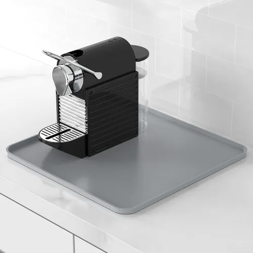 Miniatura 9 de Garolue Tapete de silicona para café, 16 x 16 pulgadas, impermeable, tapete de bar resistente al calor para accesorios de estación de máquina