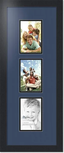 Miniatura 209 de ArtToFrames Marco de fotos tipo collage con estera doble con 3 aberturas de 5x7 y marco negro satinado Uva