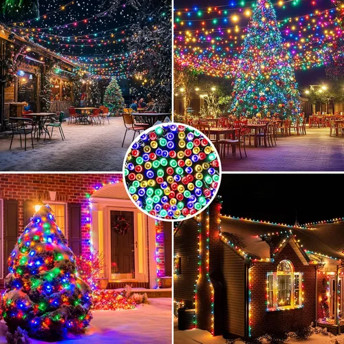 Miniatura 2 de Luces de Cadena Solares Luces de Navidad Solares 200 LED 72 Pies 8 Modos Luces de Cadena para Exteriores Impermeables para Jardín Fiesta Patio Hogar