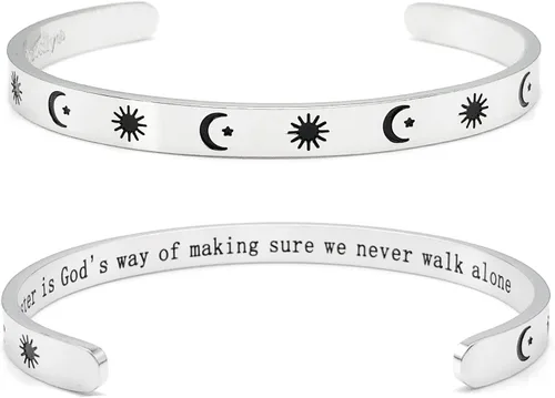Dczosily Pulseras inspiradoras para mujer, de acero inoxidable, pulseras motivacionales, regalos personalizados para mejores amigas