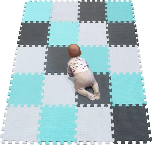 Miniatura 34 de YIMINYUER Alfombra de juego para bebé, 20 piezas de rompecabezas de espuma EVA suave para ejercicio y yoga, alfombrilla no tóxica portátil para sala