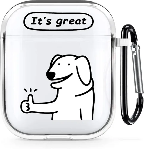 Miniatura 49 de Funda transparente para AirPods de 2ª generación de 1ª generación, diseño de gatito kawaii para mujeres, hombres y niños, funda de carga de TPU