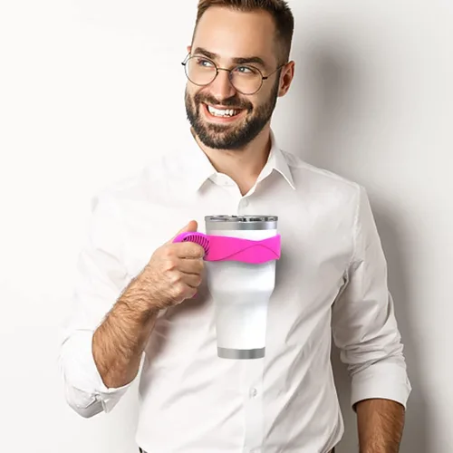 Miniatura 5 de El mango del vaso se adapta a vasos YETI de 30 onzas, vaso OZARK TRAIL, vaso Rambler (solo asa, taza no incluida) (rosa rojo)