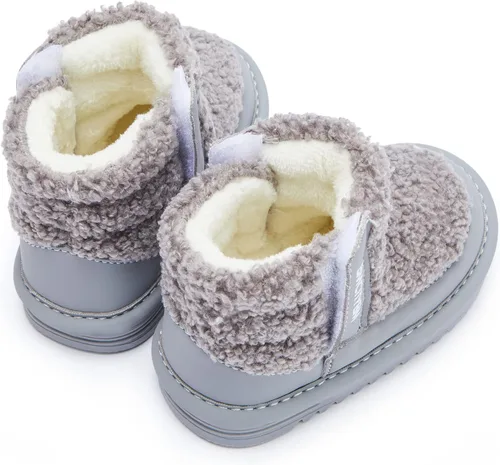 Miniatura 5 de BMCiTYBM Botas de nieve para bebés, niños y niñas, zapatos cálidos de invierno, zapatos ligeros al aire libre para bebés de 6, 9, 12, 18, 24 meses
