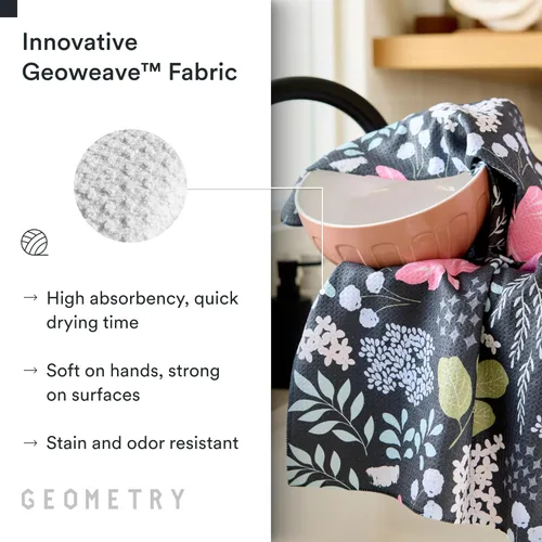 Miniatura 4 de GEOMETRY Toallas de Cocina de Té - Toallas de Platos de Microfibra de Secado Rápido para Cocina Pétalos Bonitos, 18" x 30" Paquete de 2 Pretty Petals