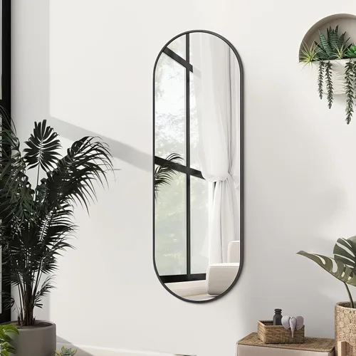 Miniatura 12 de Niccy Espejos de longitud completa arqueados sin marco de 65 x 24 pulgadas, espejo largo montado en la pared para sala de estar, espejo grande