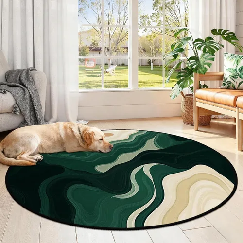 Miniatura 9 de Alfombra de entrada lavable verde de 2 x 3 pies, alfombra decorativa de mármol abstracto, alfombra pequeña antideslizante para puerta de entrada