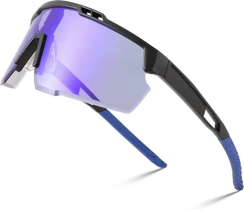 FEISEDY Gafas de sol deportivas para hombres y mujeres, protección UV400, gafas de ciclismo, golf, béisbol, conducción, pesca, B0022 Lente espejada