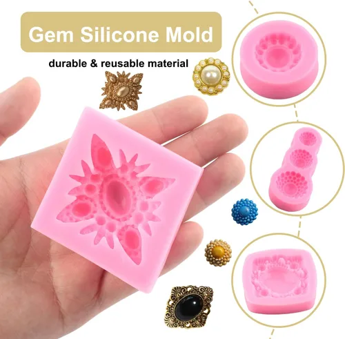 Miniatura 2 de ZiXiang Broche de diamantes de perlas de silicona para decoración de pasteles, decoración de pasteles, pasta de azúcar, pasta de semen, chocolate