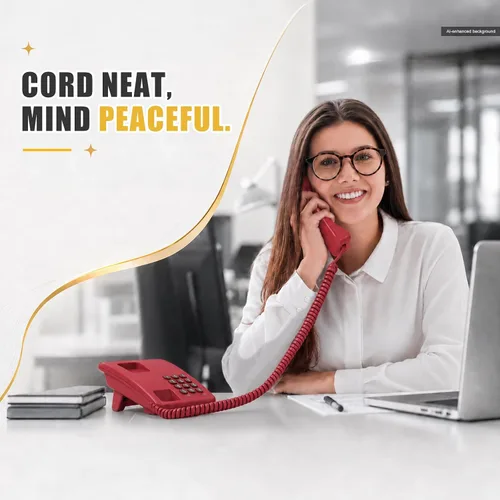 Miniatura 6 de Comtrue Cables de teléfono fijo, cables para teléfono celular, rojo, 11.5 pies sin enrollar, 16 pulgadas en espiral, paquete de 2, compatible