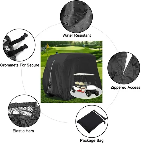 Miniatura 3 de Cubierta impermeable para carrito de golf para 4 pasajeros, cubierta impermeable para carrito de golf con revestimiento de PVC adicional para EZ GO