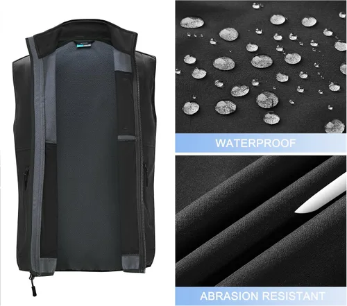 Miniatura 2 de Willit Chaleco de golf ligero con forro polar para hombre, chaqueta sin mangas para senderismo, correr