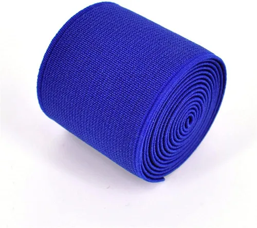 Miniatura 19 de 1 rollo de cordón elástico plano de 1.5 pulgadas de ancho por 3 yardas de banda elástica sarga de doble cara (#1 Blanco)