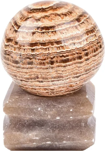 Miniatura 10 de AMOYSTONE Esfera de cristal natural naranja de piedra lunar pulida, esfera decorativa para adivinación con soporte de madera, bola de cristal